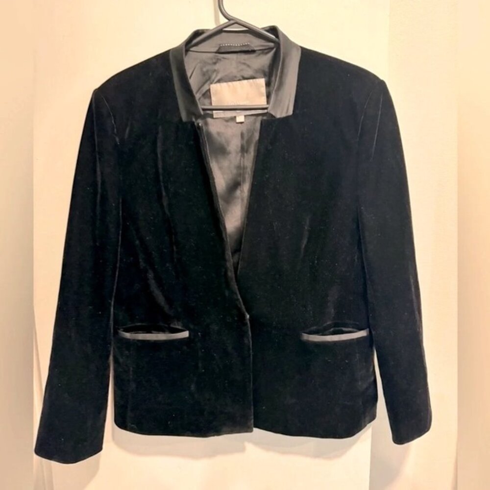 InWear velvet Callia blazer black one button soft office formal fitted rare US14